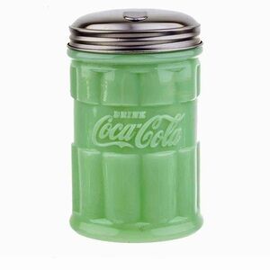 Tablecraft Coca Cola/Coke Jadeite Green Glass Sugar Pourer